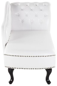 Chaise longue vintage destra in pelle sintetica bianca NIMES Beliani