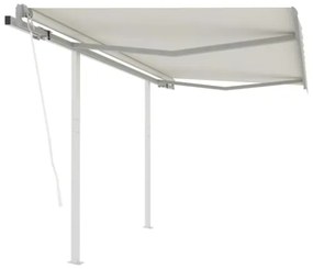 Tenda da Sole Retrattile Automatica con Pali 3,5x2,5 m Crema