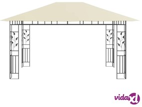 vidaXL Gazebo con Zanzariera 4x3x2,73 m Crema 180 g/m²