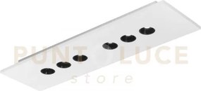 Plafoniera led xico bianca 18w 1260lm cct 70x4,7x20cm in gesso vern...