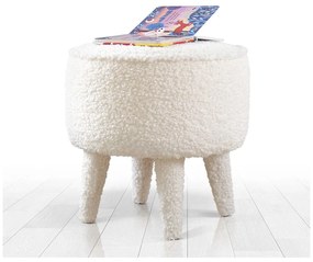 Pouf bianco per bambini in tessuto bouclé Moouv - Artie