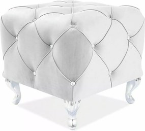 Pouf Hestia K in velluto grigio chiaro – 50x50x46 cm