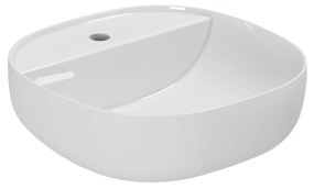 Lavabo D'Appoggio Con Foro 45 Cm Azzurra Ceramica "Elegance Zip" Bianco Lucido