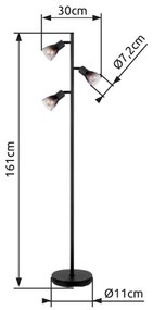 Globo 54312-3S - Lampada con piedistallo SATELLA 3xE14/25W/230V nero