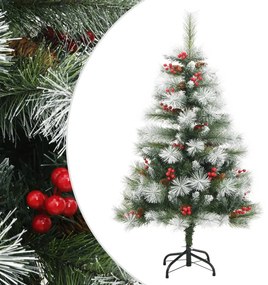 Albero Natale Artificiale Incernierato con Pigne e Bacche, Albero Natale Artificiale Incernierato con Pigne e Bacche 120cm II