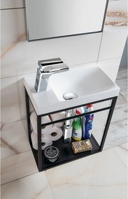 Mobile senza lavabo nero in metallo da appendere 39,5x45 cm Crest – Sapho