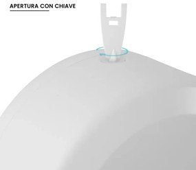 Distributore di carta igienica a rotoli fino a 300 mt in ABS bianco