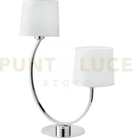 Lume astoria cromo e bianco 2 luci attacco e27 42,5x58,5cm