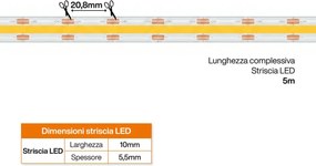 Striscia LED COB 24V 10W/m CRI>90 Professionale IP67 - 5 metri