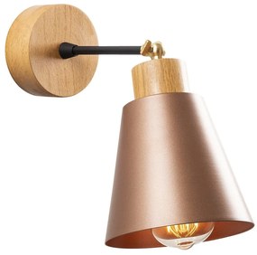 Lampada da parete in rame e colore naturale ø 14 cm Manavgat - Opviq lights