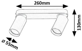 Rabalux 73076 - Faretto MIRINA 2xGU10/5W/230V oro