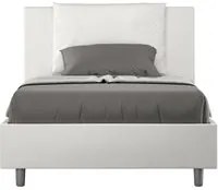 Letto imbottito 1 piazza e mezza 120x210 cm Antea - Senza rete,Bianco,Similpelle