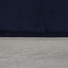 Tappeto blu scuro in lana tessuto a mano 200x290 cm Textured Wool Border – Flair Rugs
