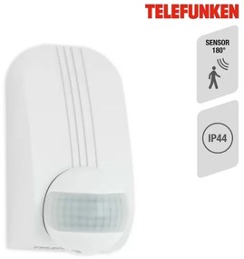 Telefunken 306506TF - Sensore di movimento da esterno 180° IP44 bianco