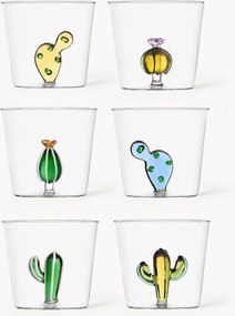 Set 6 bicchieri acqua in vetro borosilicato fatti a mano Desert Plants