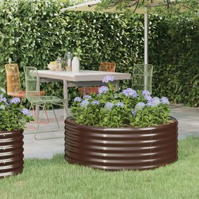 Letto Giardino Acciaio Verniciato Polvere 100x100x36cm Marrone /