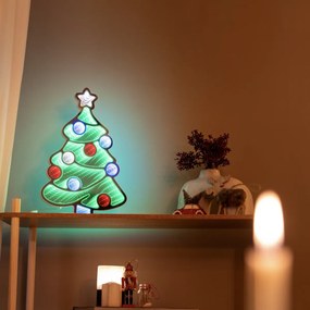 Lampada da tavolo natalizia Albero di Natale con LED e timer - Infinidade