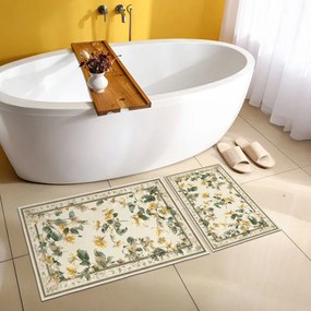 Set di tappetini per il bagno beige 2 pz 60x100 cm – Foutastic