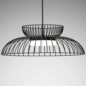 Lampadario LED design Noa2 nero Ø47cm, luce con 3 temperature di colore 950 lumen, NOVECENTO