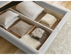 Letto matrimoniale in grigio chiaro imbottito con spazio contenitivo con griglia inclusa 160x200 cm Jade – Bobochic Paris
