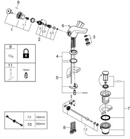 GROHE 21390001 - Miscelatore lavabo COSTA L DN 15, cromo lucido