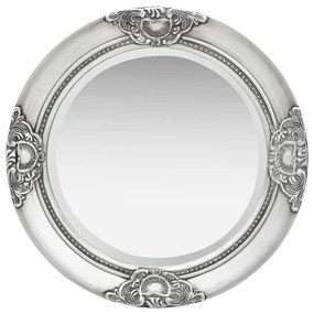 Specchio Da Parete Stile Barocco 50 Cm Argento /