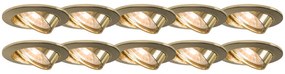 Set di 10 faretti incassati orientabili oro - Edu