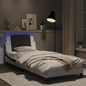 Giroletto con luci led bianco e nero 90x200 cm in similpelle