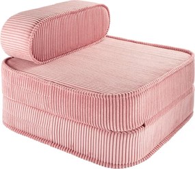 Poltrona per bambini rosa con rivestimento in velluto a coste Flip – Wigiwama