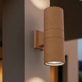 Applique Cilindrica Bidirezionale XL IP54 Con 2 basi E27 - Corten