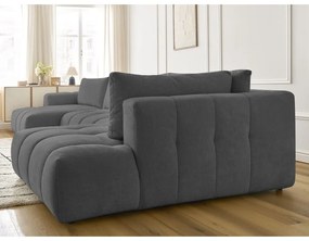 Divano angolare grigio scuro allungabile e con contenitore (penisola a destra/a U) Fuji – Bobochic Paris