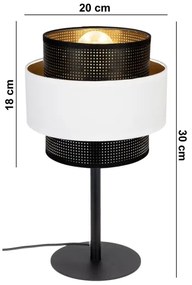 Lampada da tavolo NESS 1xE27/60W/230V nero/bianco