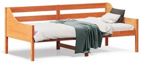 Dormeuse marrone cera 90x190 cm in legno massello di pino