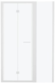 Porta doccia pieghevole Record L 75 x H 195cm, Sp. 6 mm in vetro smerigliato profilo bianco