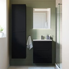 Mobile da bagno sospeso sotto lavabo L 60 x H 58 x P 33 cm nero laminato opaco, 3 cassetti SENSEA Remix