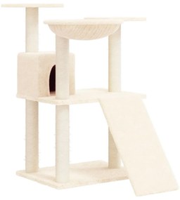 Albero per gatti con tiragraffi in sisal crema 83 cm