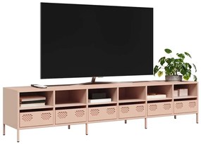 Mobile Tv Rosa 202x39x43,5 Cm İn Acciaio Laminato A Freddo /