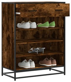 Scarpiera Rovere Fumo 75x38x97,5 Cm Legno Multistrato Metallo /