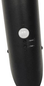 Lampada da parete moderna per esterni nera con sensore di movimento IP44 - Rox