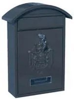 cassetta postale con tetto e chiave a cilindro per esterni nera - cm.21x6x31h. - colore nero fer229579