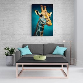 Quadro su tela – Giraffa blu-oro