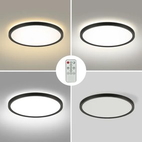 Brilagi - Plafoniera LED dimmerabile ULTRA SLIM LED/18W/230V Ø 30 cm nero + telecomando