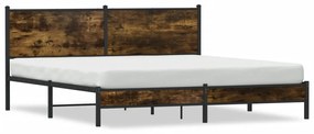 Giroletto Senza Materaso İn Metallo Rovere Fumo 160x200 Cm /