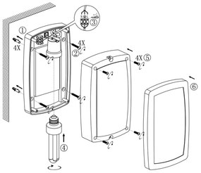 Applique Rettangolare Bianca E27 da Parete e Soffitto IP54