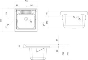 Mobile Lavatoio in PVC 50x50x85 cm 1 Anta Forlani Garden Bianco...