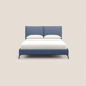 Cloe letto imbottito con piedi in metallo sfoderabile in tessuto fiammato impermeabile T06