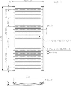 Novaservis - Scaldasalviette a scaletta per bagno 365W/230V 90x45 cm bianco arrotondato