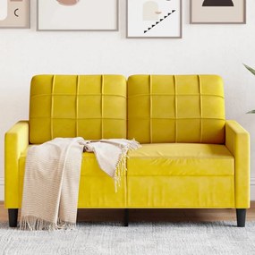 Divano A 2 Posti Giallo 120 Cm İn Velluto /