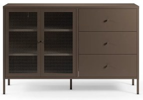 Vetrina grigia in metallo 140x90x40 cm Layna – Marckeric