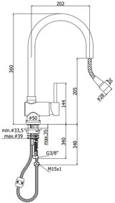 Paffoni Stick Sk185 Miscelatore lavello Monocomando con Doccetta Estraibile e flessibile 150 cm Cromo